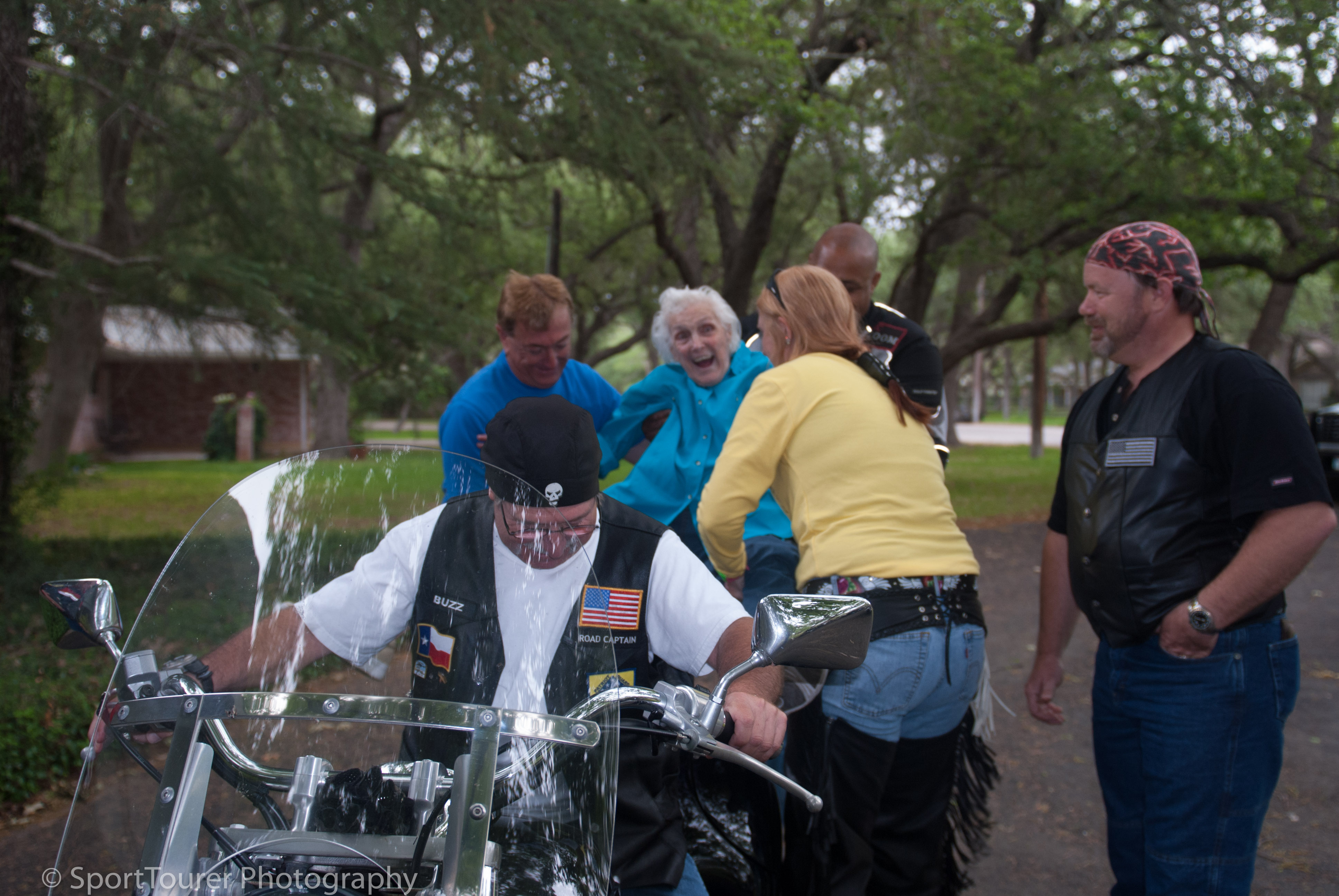  ................ and reluctantly was taken off the bike when she expressed a wish/desire to embark on the trip with us. 