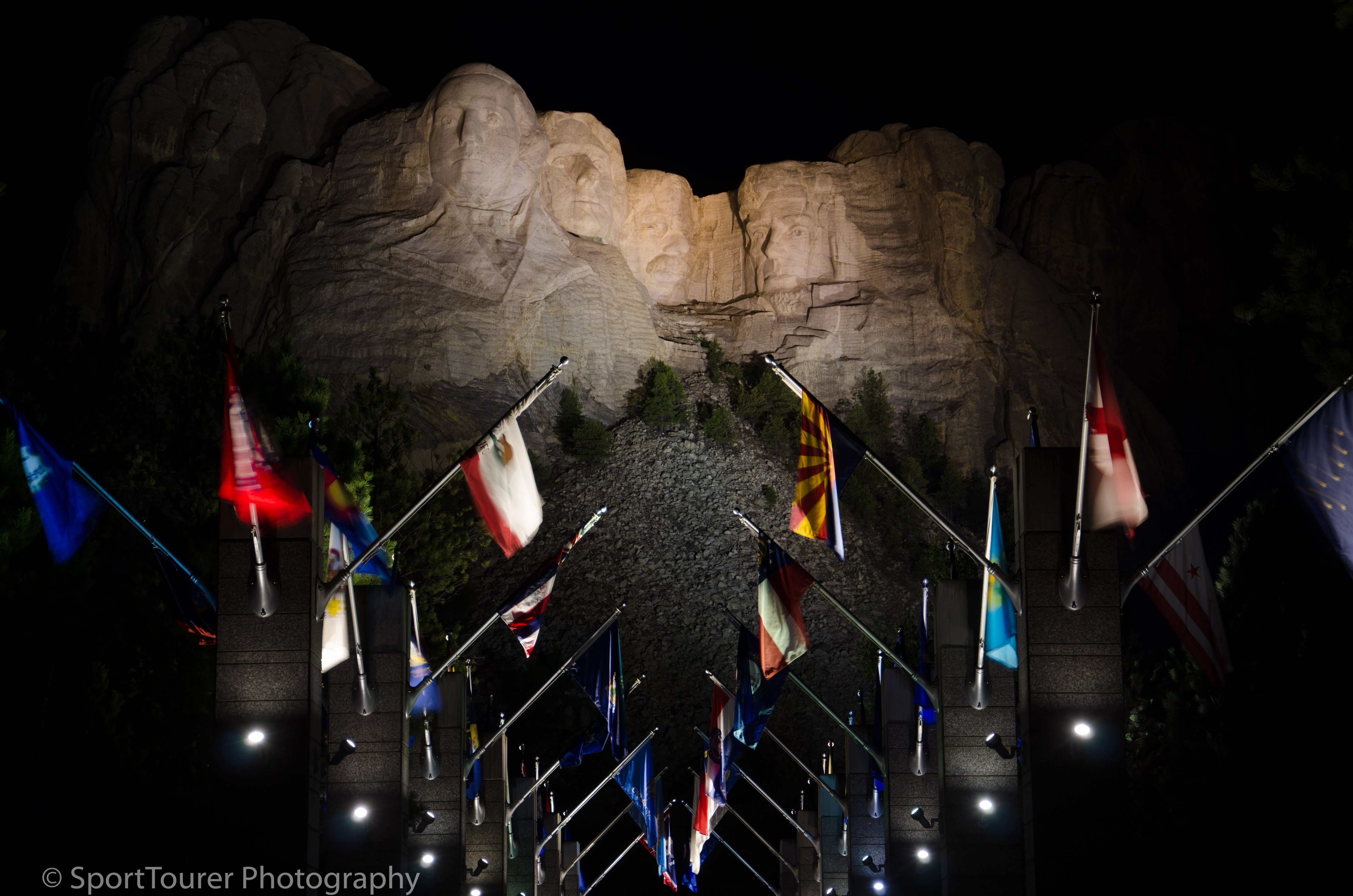  A late night view of Mt. Rushmore. I was the last guest to leave the monument that night. 