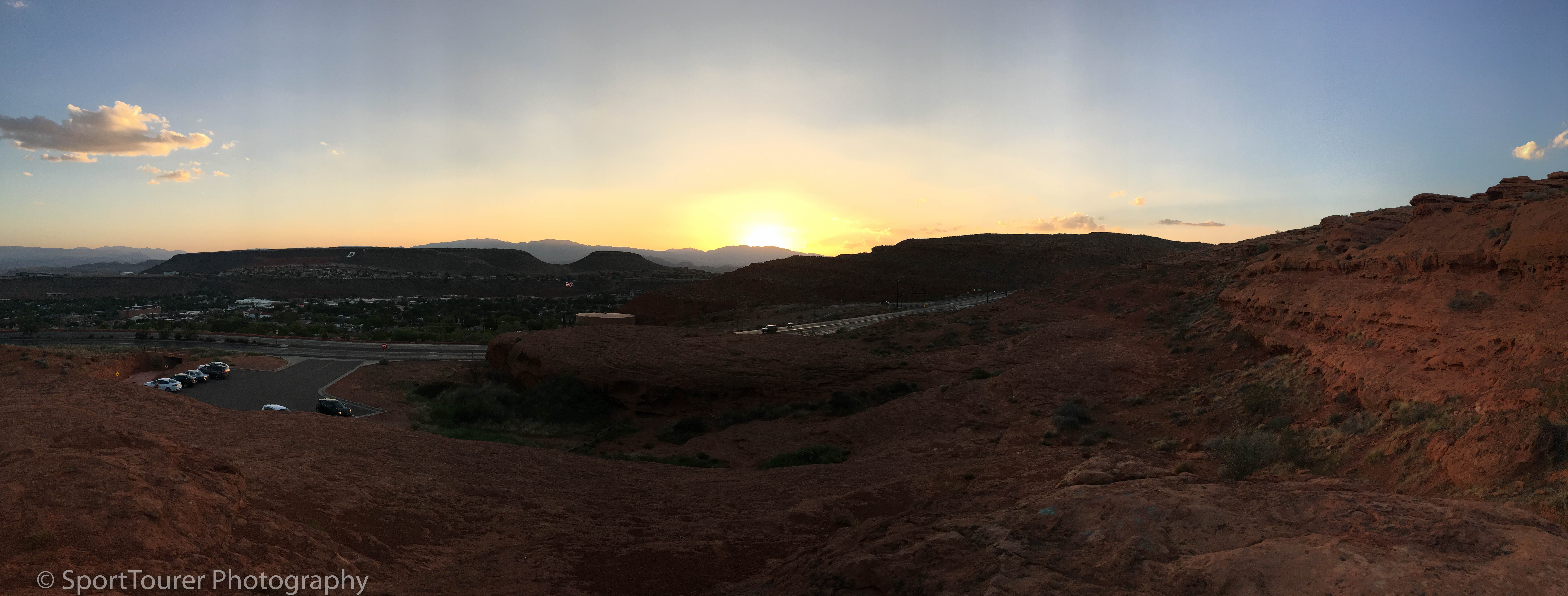  Observing sundown from my perch high atop the rocks in the Red Cliffs Desert Reserve, in St. George, Utah. 