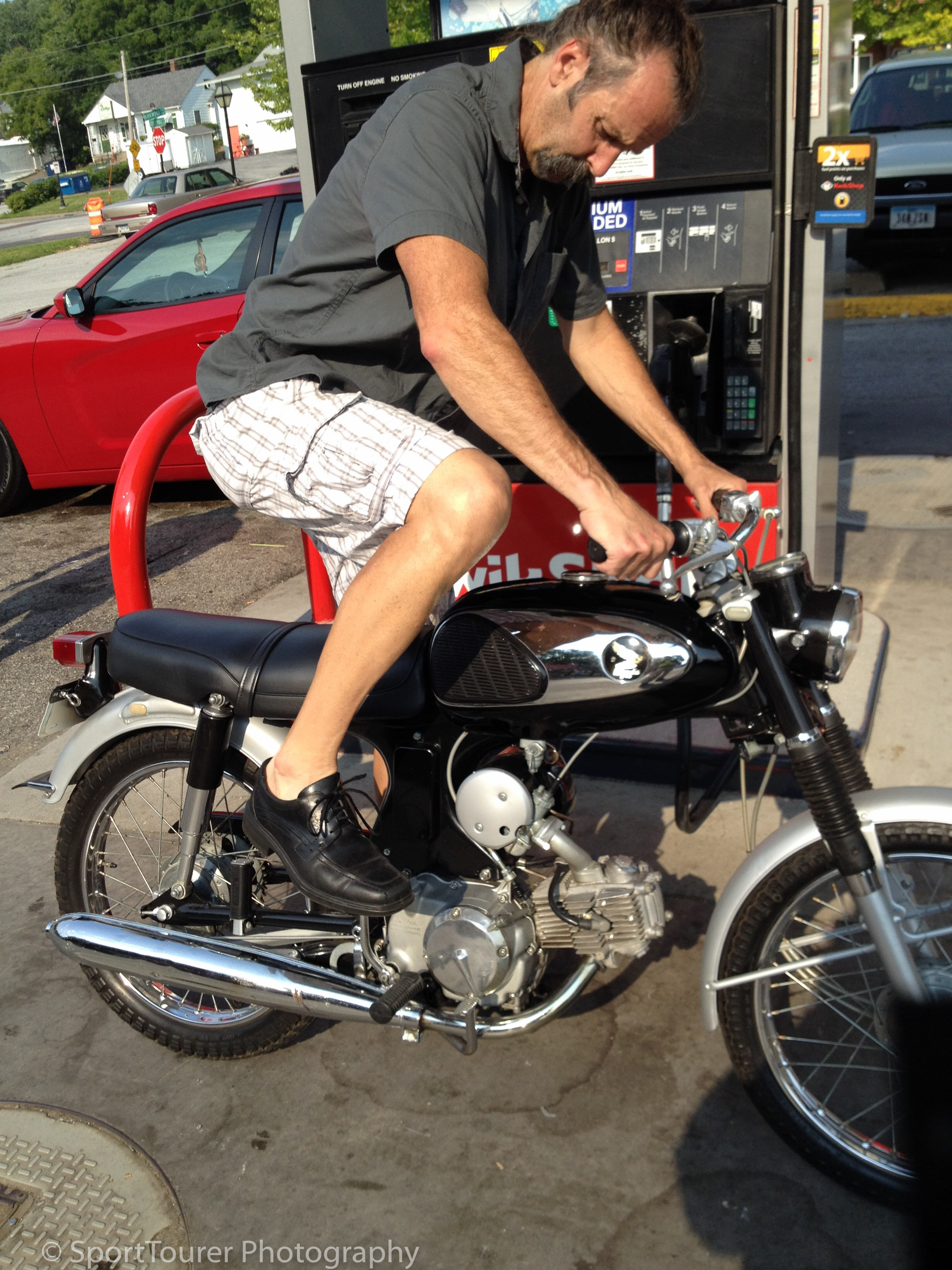  From the days before electric starters. Remembering the last time I had to kick-start a bike. It seems like eons ago. 