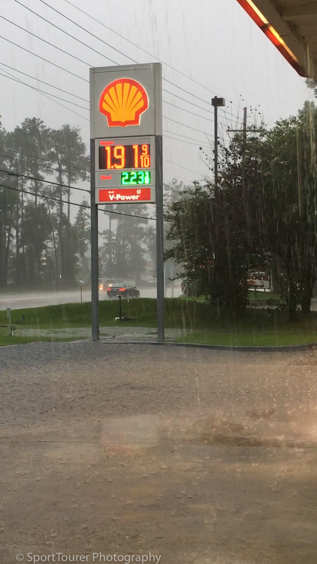  The rain came down with a vengeance. 